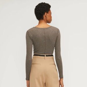 The Supima Micro Rib Cropped Long-Sleeve Crew